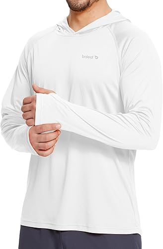 Miniatura 7 de BALEAF - Camiseta de protección solar con capucha para hombre, FPU 50+, ligera, de manga larga, FPS UV, para pesca y natación