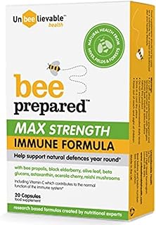 Unbeelievable Health Bee Prepared Max Strength Immune System Formula - Created by Nutritional Experts - Contains Bee Propolis, Elderberry and More – Immunity Support Supplement