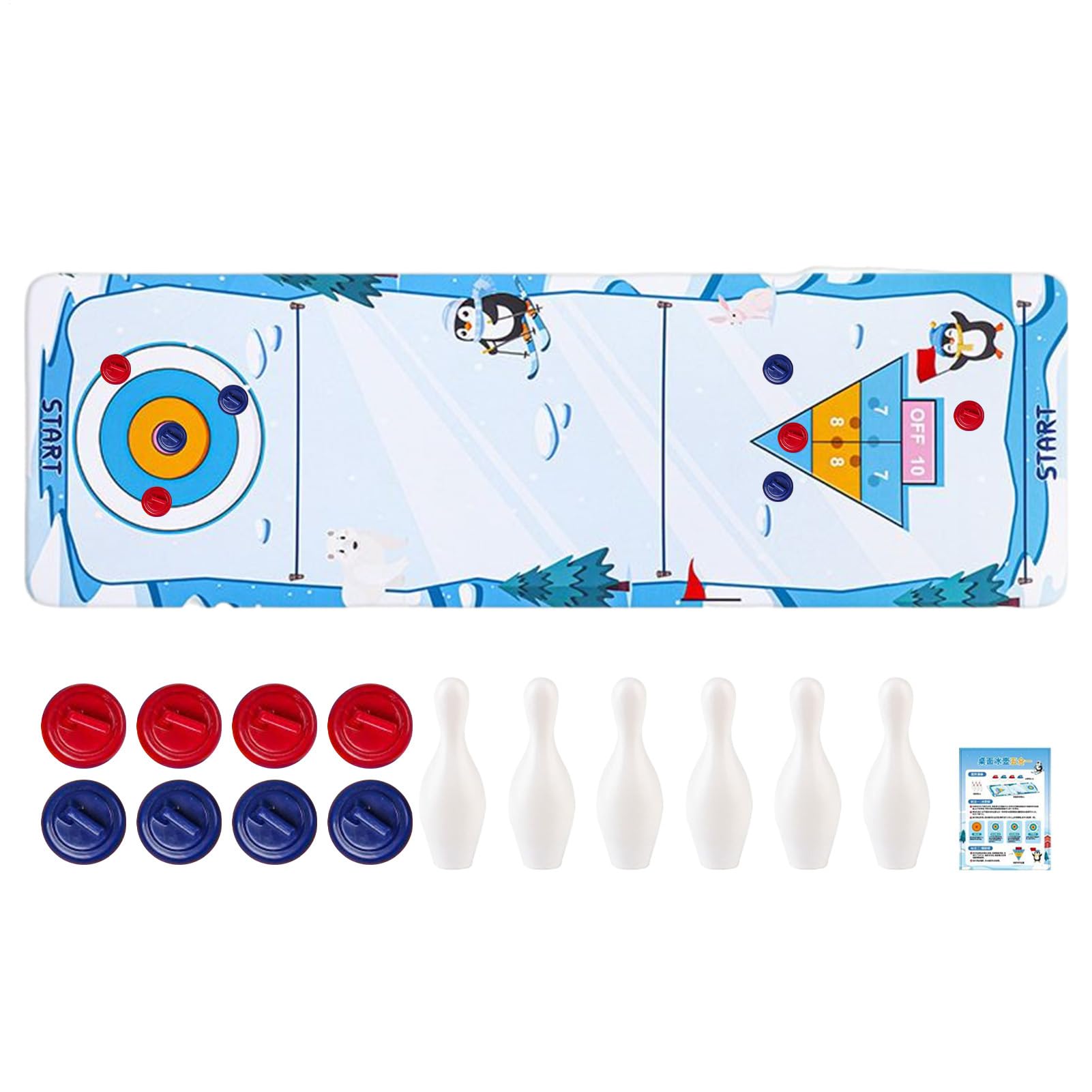 Gioco Curling,Set Combinato Bowling Per Tavolo | Divertente e Portatile per Tutti Appassionati Amici Famiglia Adulti Bambini
