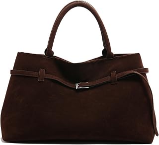 Dark Brown Retro Suede Tote, Fashion Shoulder Bag, Travel Shopping Purse (coffee)