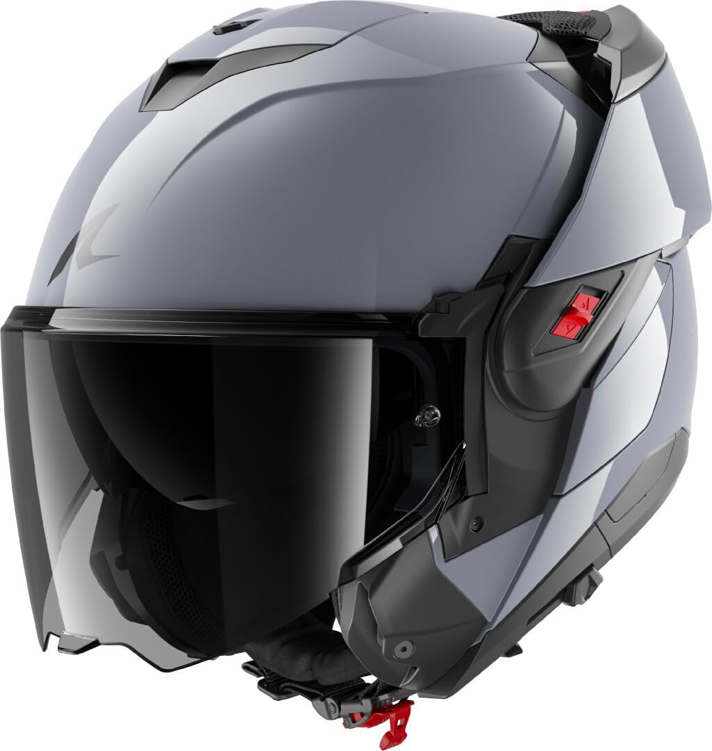 SHARK Unisex OXO Dark Shadow S05 Modularer Motorradhelm Gun Silver XL