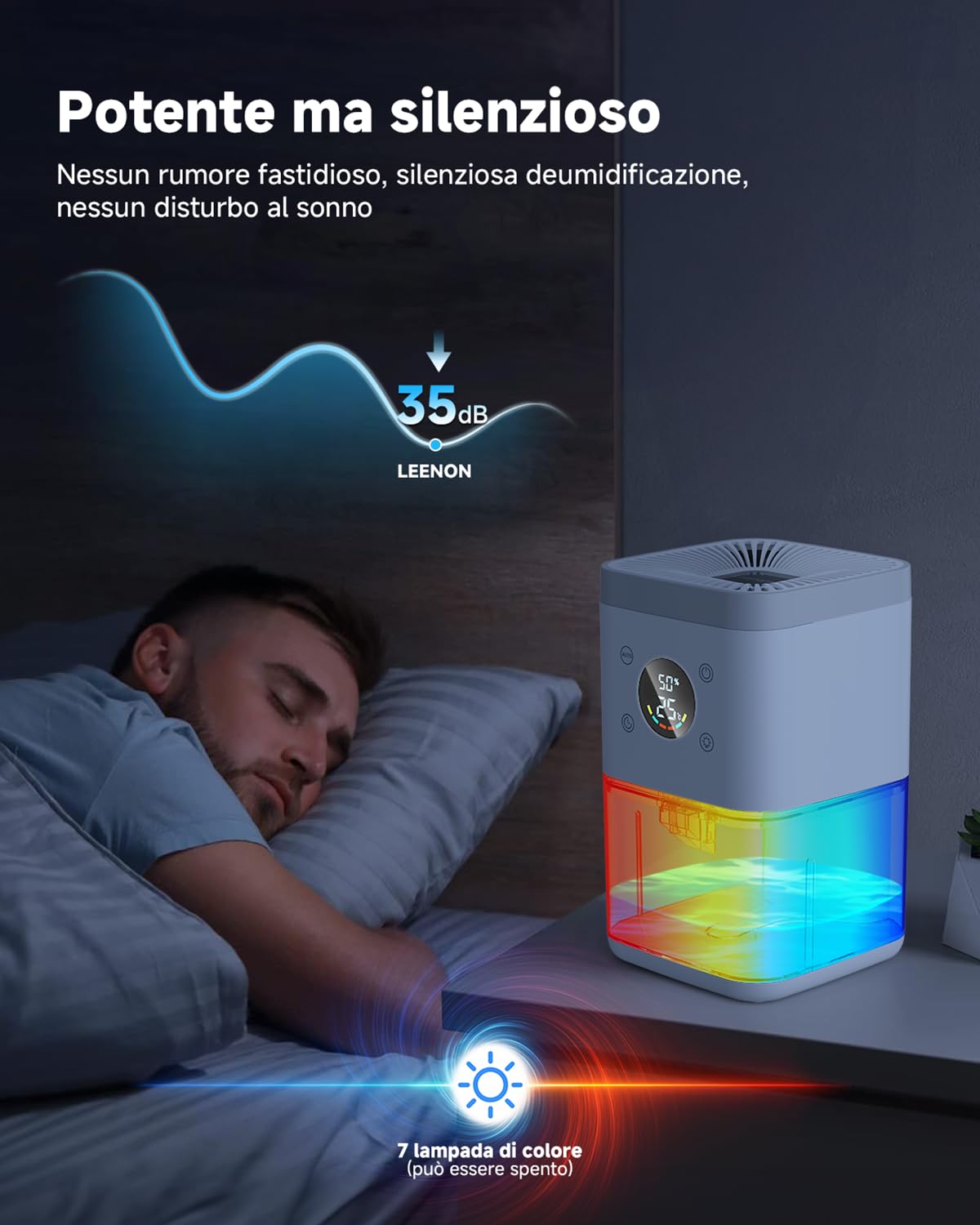 Deumidificatore elettrico, 1800 ml, deumidificatore silenzioso
