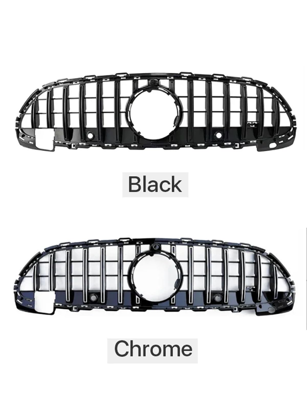 Pasuje do Mercedesa Benz Klasy C W206 Maska samochodu Grill GT Grille Fit C180 C200 C300 C350 AMG Brs Style Grill 2022+ Część samochodowa(GT Black Color)