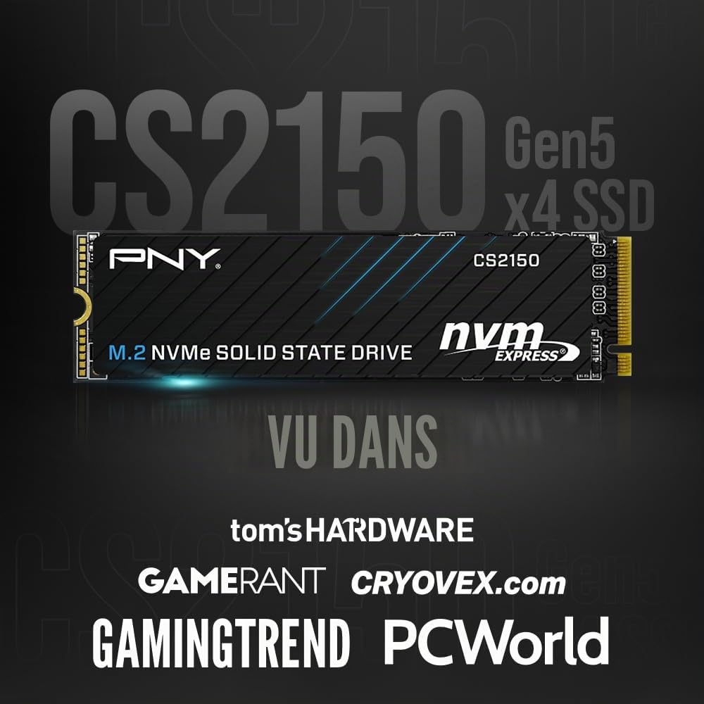 PNY CS2150 2To M.2 NVMe PCIe Gen5 SSD Interne