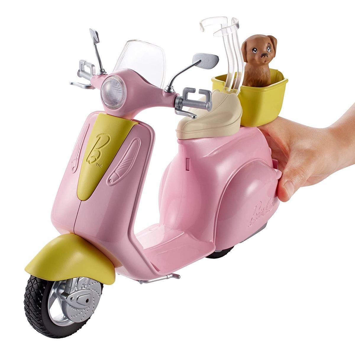Barbie Moto Scooter Rosa de muñeca y Perrito (Mattel DVX56)