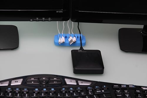 Miniatura 3 de El organizador de cables más pesado del mercado. Soporte de cable de escritorio compacto y pesado y organizador de cables, silicona ecológica, sin