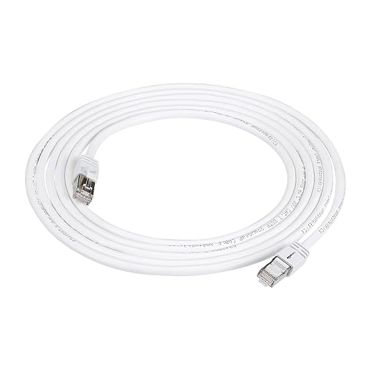 Amazon Basics Cat 7 High-Speed Gigabit Ethernet Patch Internet Cable - White, 10 Foot