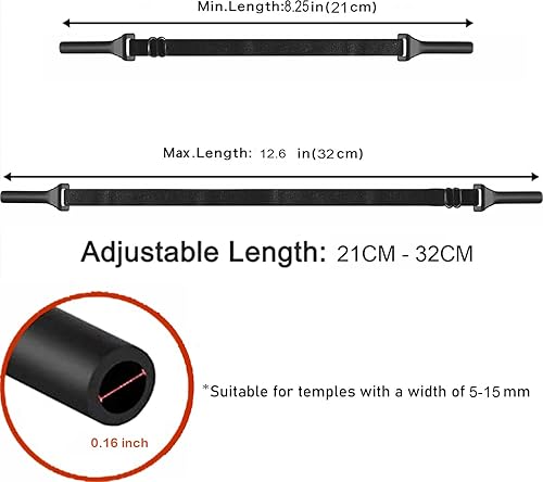 Miniatura 4 de KSACLE Correa ajustable para gafas, paquete de 4 correas para lentes sin cola, retenedor de gafas de cuerda de ajuste universal, lentes de sol
