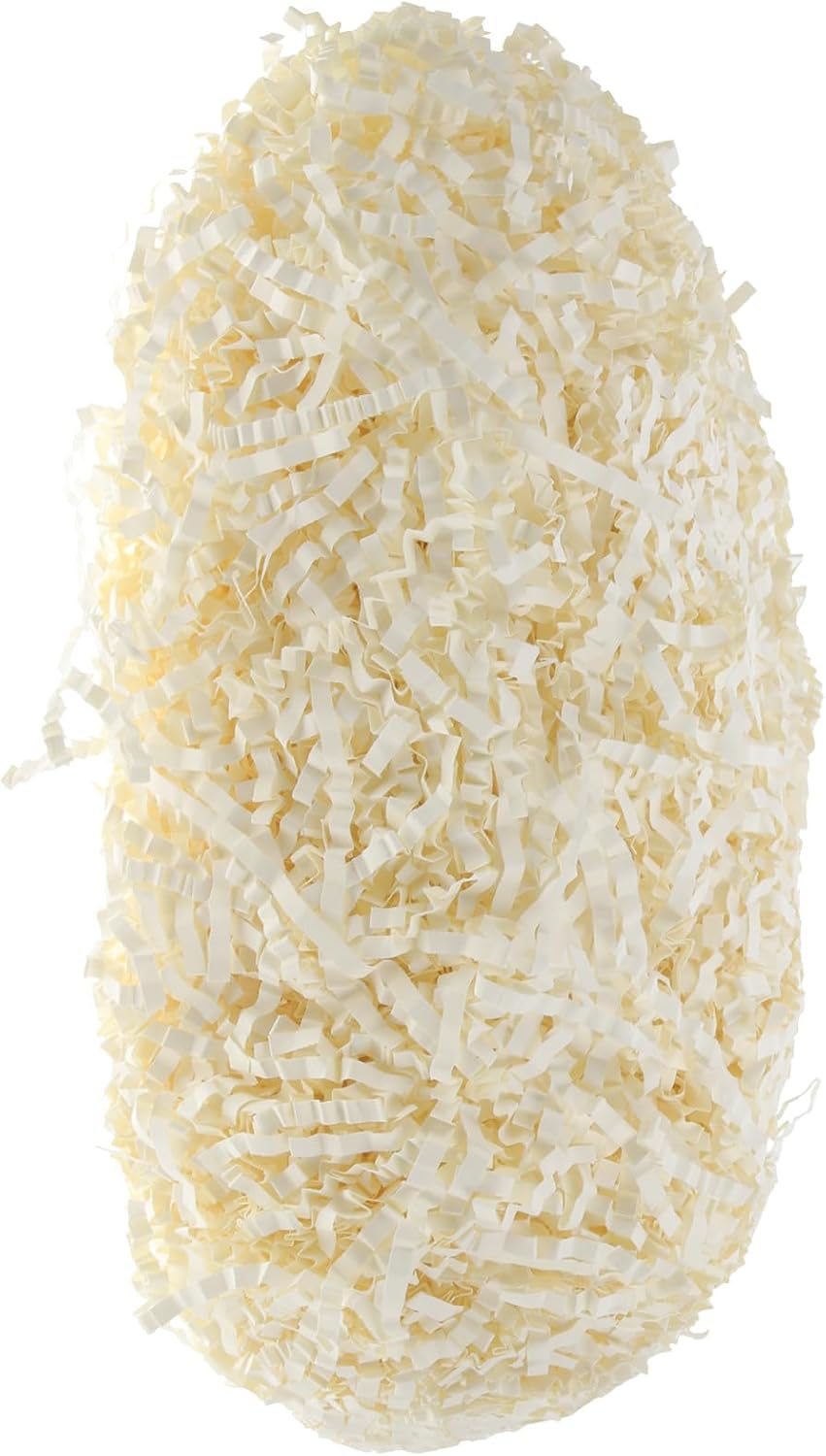 MAGICLULU Crinkle Cut Paper Shred Filler Packing Filler for Boxes 5pcs Milk White Wrinkled Paper Shreds for Basket and Package Filling Party and Holiday Wrapping Supplies