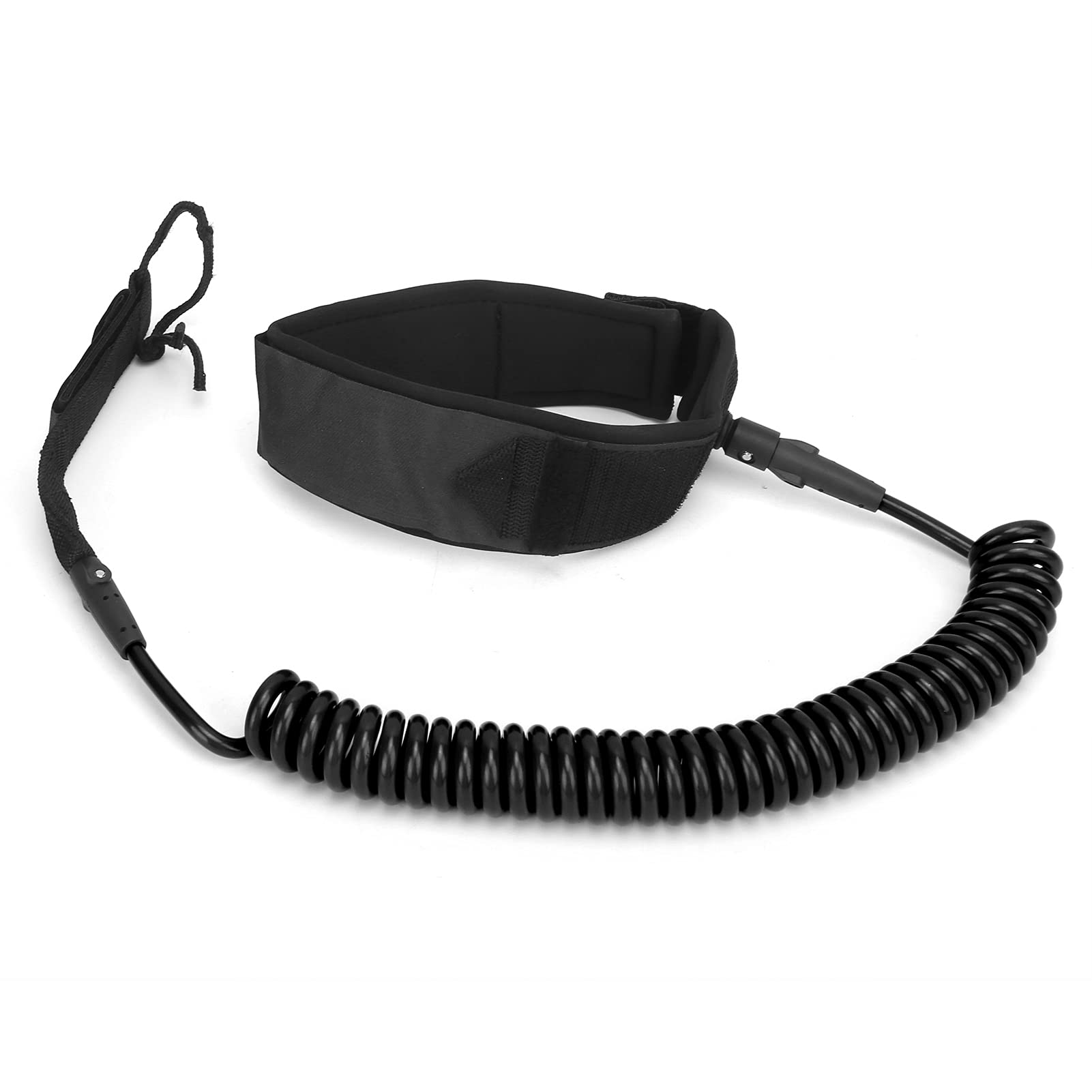 Surfing Foot Rope, High Elastic Surfing Safety Traction Belt Paddle Board Foot Rope Surfing Accessory (Black)