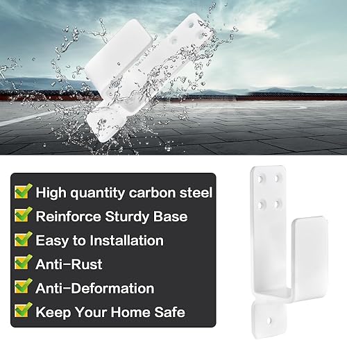 Miniatura 6 de Soportes de barricada para puerta, paquete de 2 soportes para barra abierta para seguridad del hogar, soportes de barra de 2 x 4 para evitar