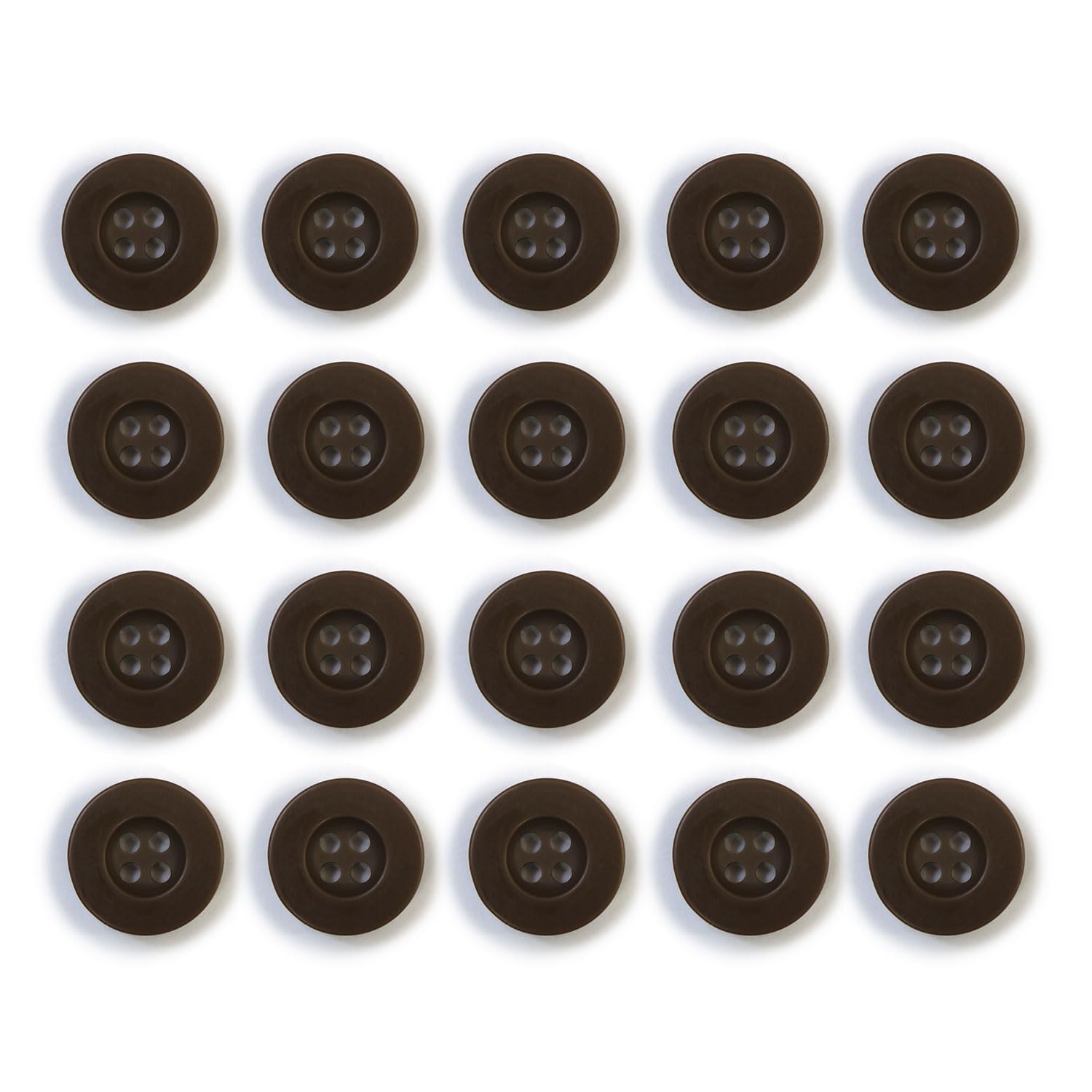 Amazon | ミリタリーボタン 【ブラウン】 四つ穴ボタン 茶色 ボタン 20