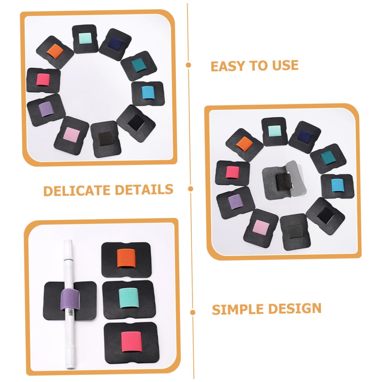 SHINEOFI 50 Stück Selbstklebender Stiftclip office organizer büro organizer büroartikel stifthalter für notizbuch kassenrollen stylofon selbstklebender Stifthalter Notebook-Stifthalter Pu