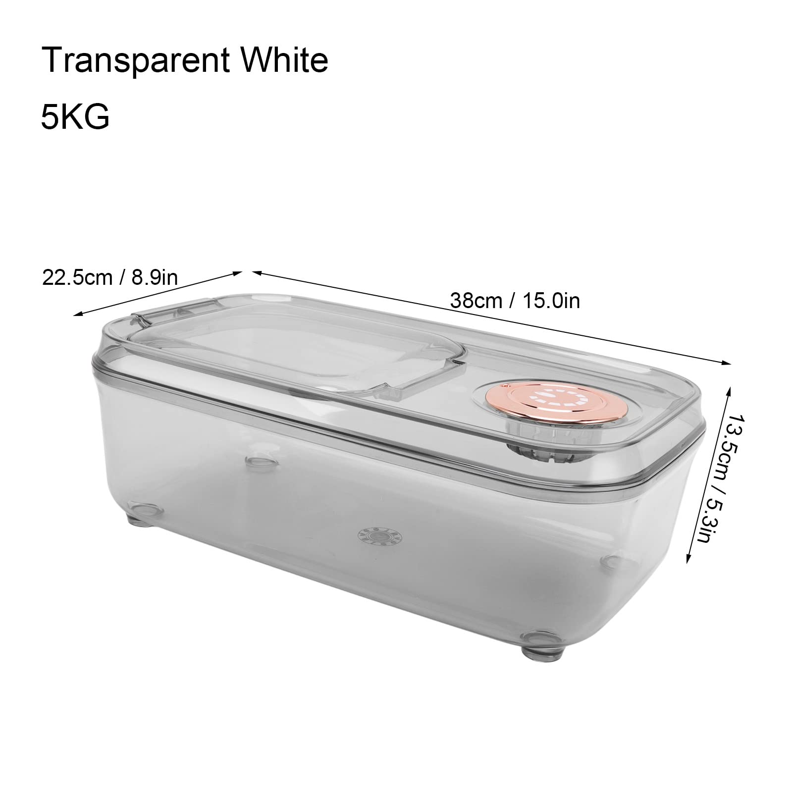 Roterende Keuken Opbergdoos Graanbak 6kg - Witte Rijst Dispenser Met 360° Draaimechanisme