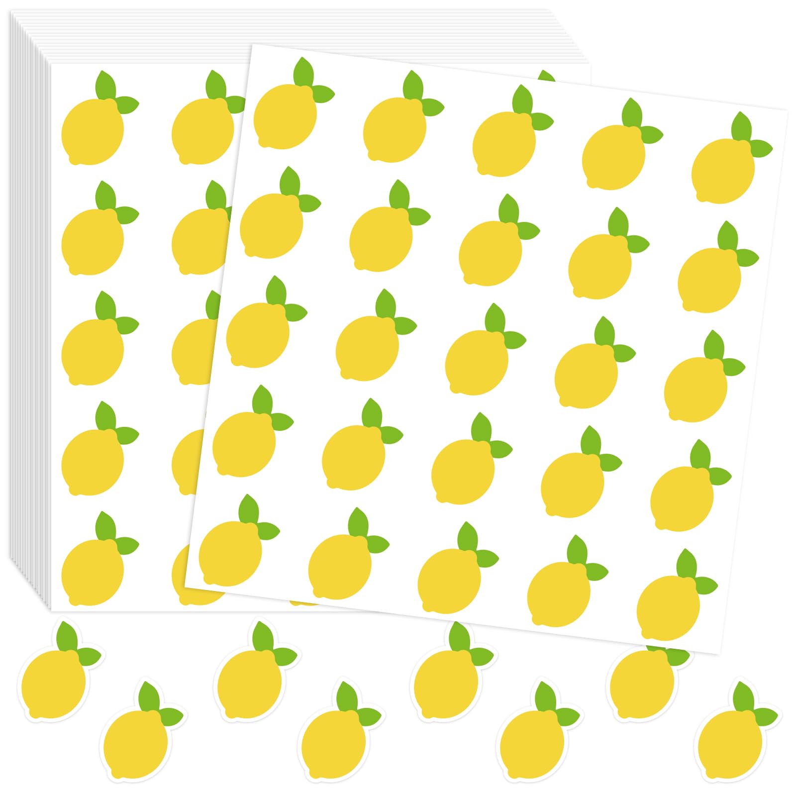 Autocollants jaune citron Whaline | 500 pièces en papier pour enveloppes et cadeaux
