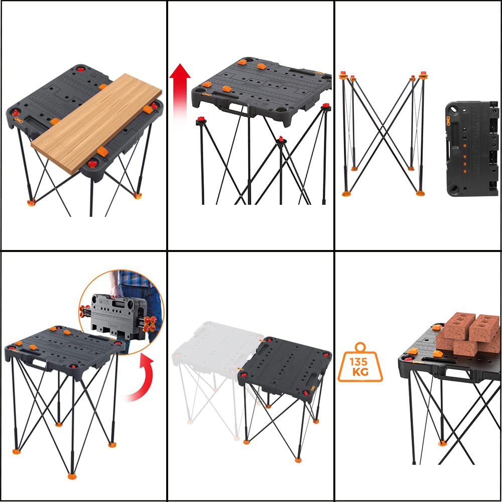 Mesa de Trabajo Multiusos Plegable Sidekick™ | WORX | WX066 | Compacta y Ligera