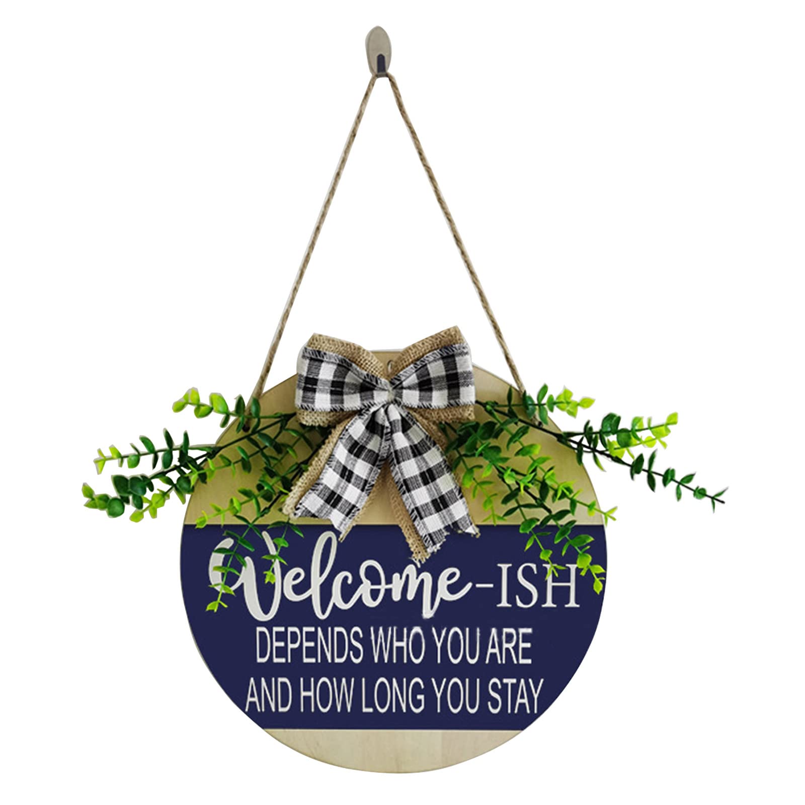 Kalttoy Welcome-ish Sign Front Door Decoration Welcome Front Porch Hanging Outdoor Indoor Entryway Farmhouse Housewarming Gifts ish Sign Door Porch Decoration Farmhouse Housewarming