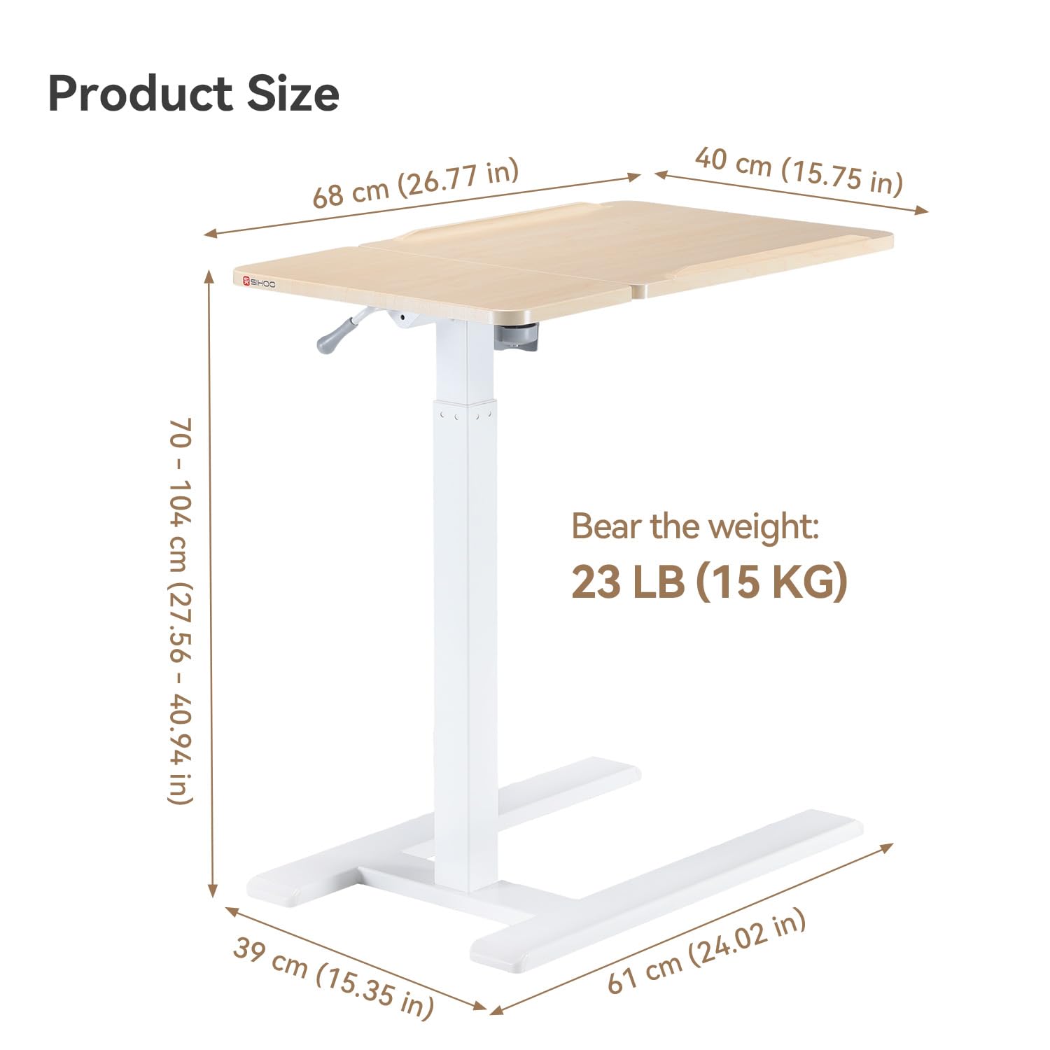 Amazon | SIHOO D01 昇降デスク キャスターあり 空気圧式昇降 H字脚
