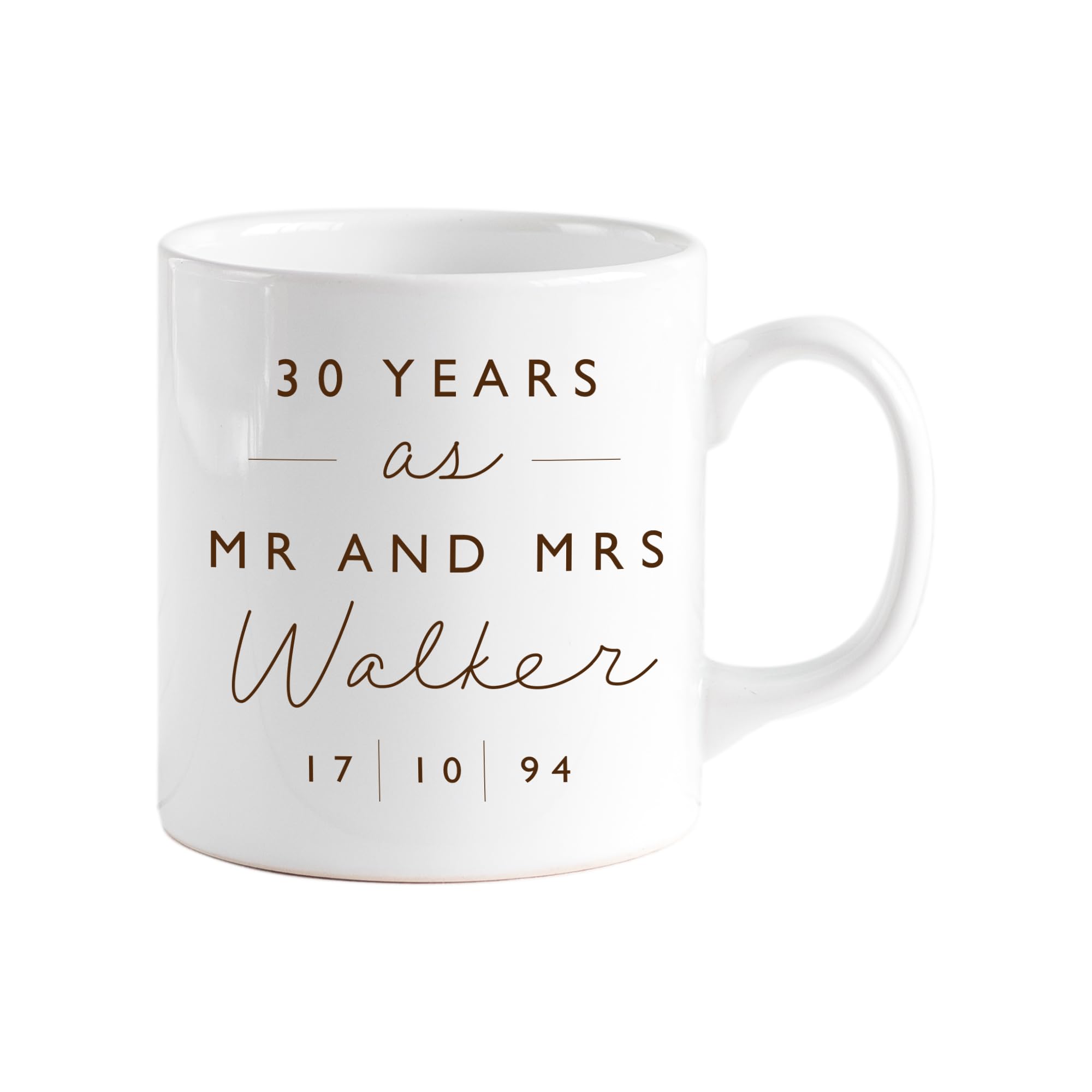 Personalised anniversary mug with last name and year Gift for couple 1st 10th 20th 30th 40th anniversary present Husband and wife Mug Mr Mrs