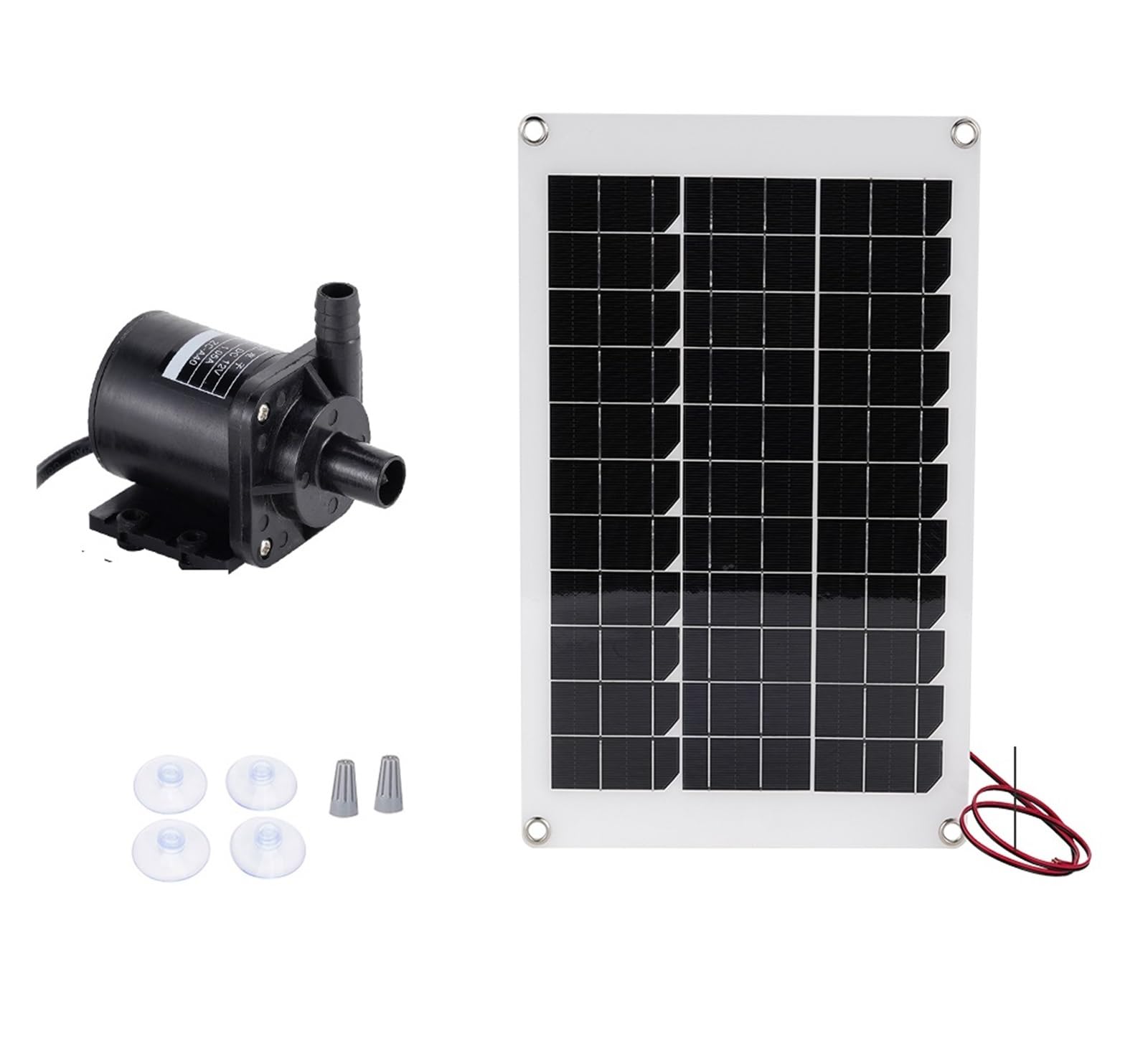 Brushless Solar Water Pump DC 12V Submersible Pump Solar Panel Electromagnetic Amphibious Garden Fish Tank Aquarium Water Pump(Solar Panel and Pump)