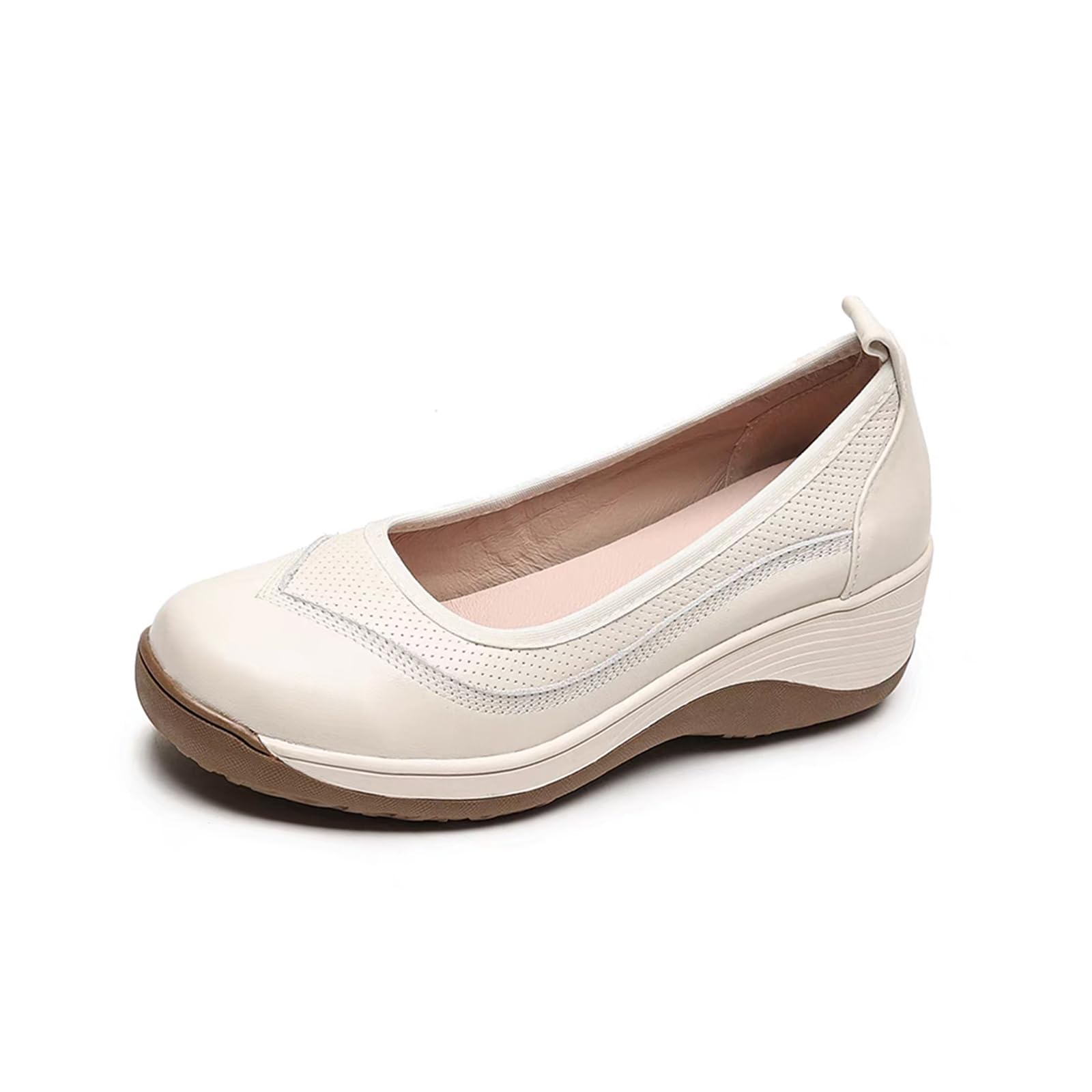 Aceptolcom Women Slip On Dressy Wedge Flats Comfortable Casual Non Slip Arch Support Closed Toe Business Office Work Dress Shoes Loafers