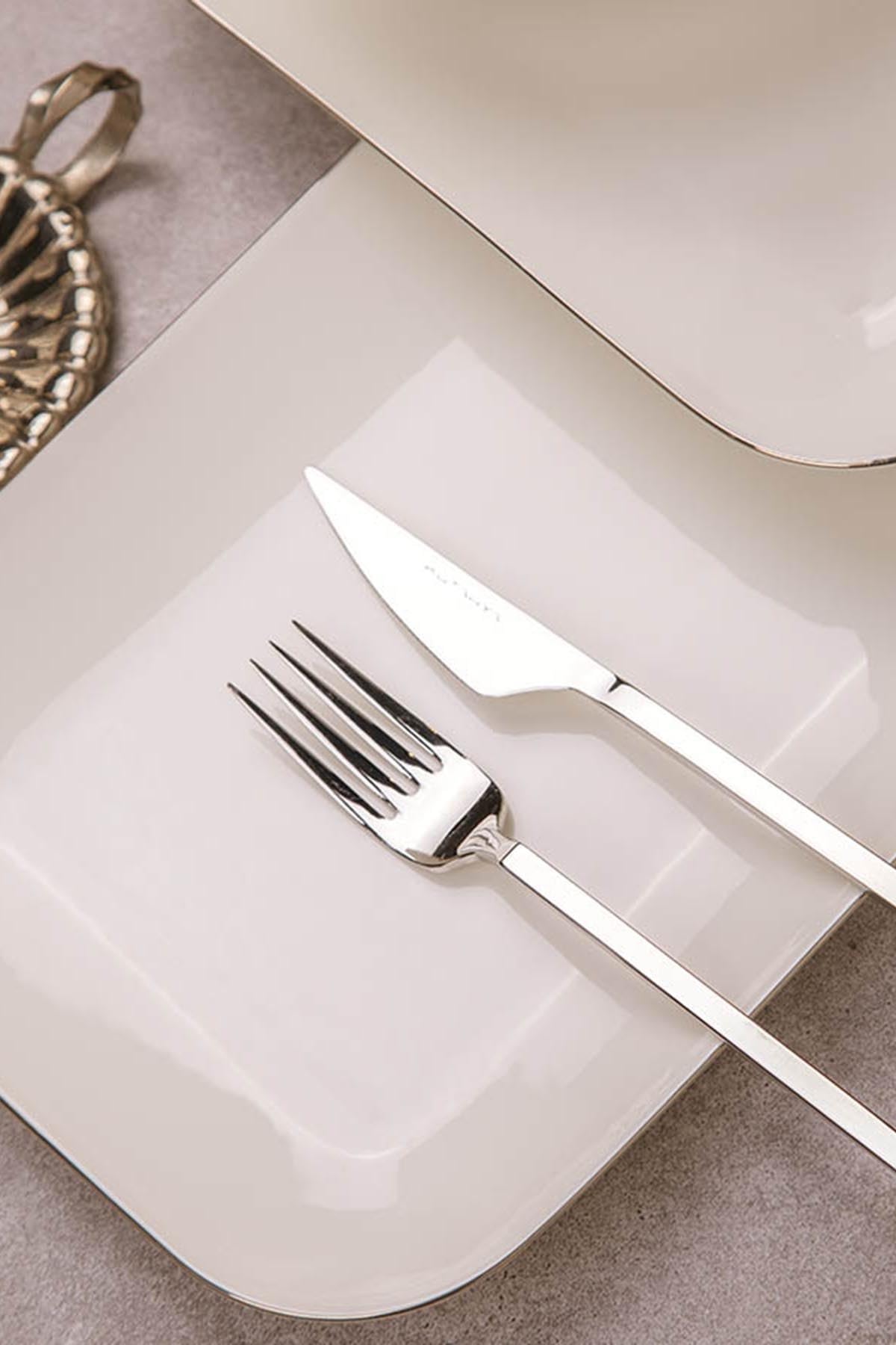 Elegante juego de cena de 51 piezas, 100% porcelana, color crema, incluye platos de servicio, bolos, platos, perfecto para ocasiones especiales y cenas diarias