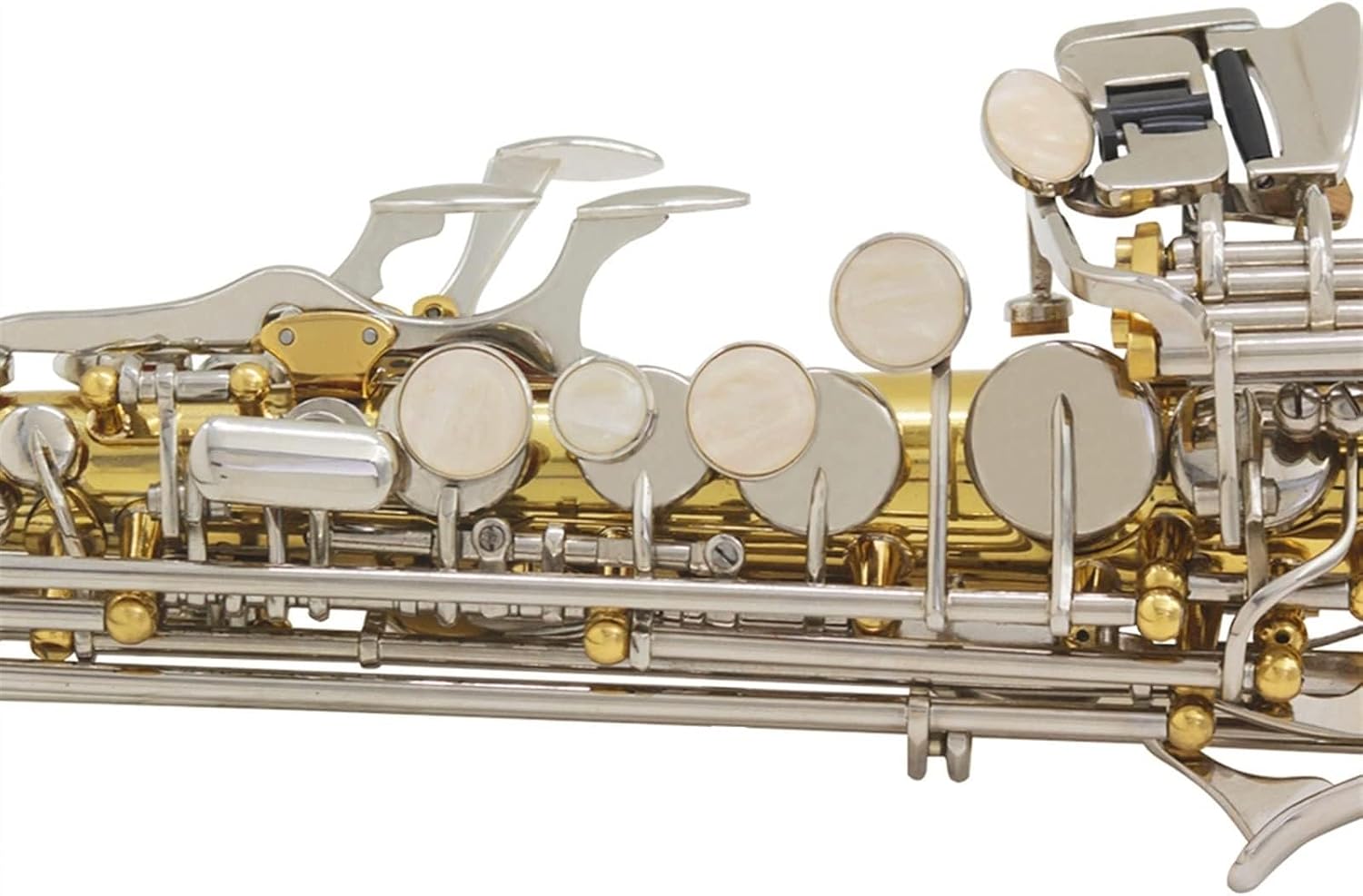 Saxophone Brass Straight Pipe Woodwind Musical Instrument with Leather Box Student Saxophone Beginner