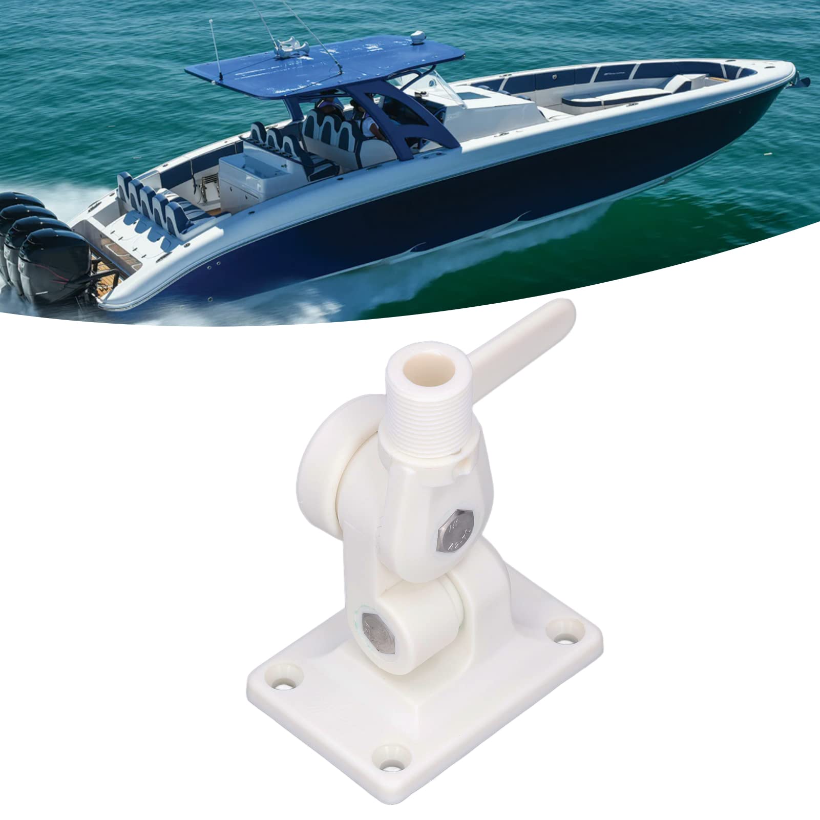 Supporto per Antenna Marina VHF Base di Montaggio Regolabile per Barche Marine