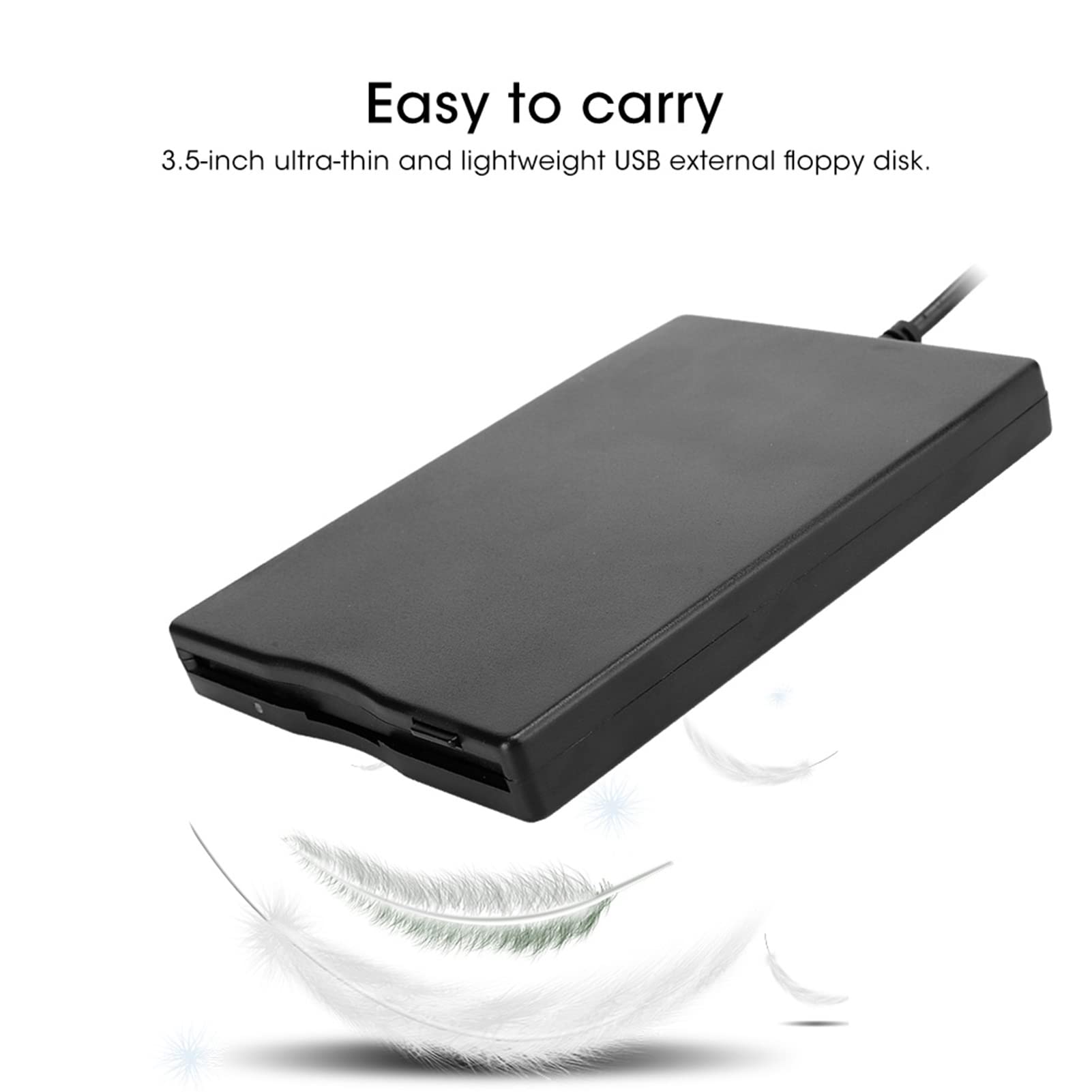 Vikye Lecteur de Disquette Portable Lecteur de Disque Externe USB 3,5 Pouces pour Ordinateurs Portables de Bureau, Ultra-Mince et Léger, Compatible USB 1.1/2.0/3.0,