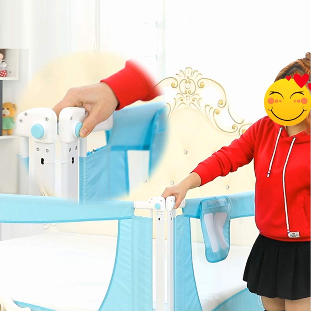 Barandillas para Camas Parachoques del riel de la Cama para niños, Guardia de Seguridad para Levantamiento de la Cama, Valla de Seguridad para niños 1.2m-2m (2 Colores) (Tamaño : Blue-1.2m)