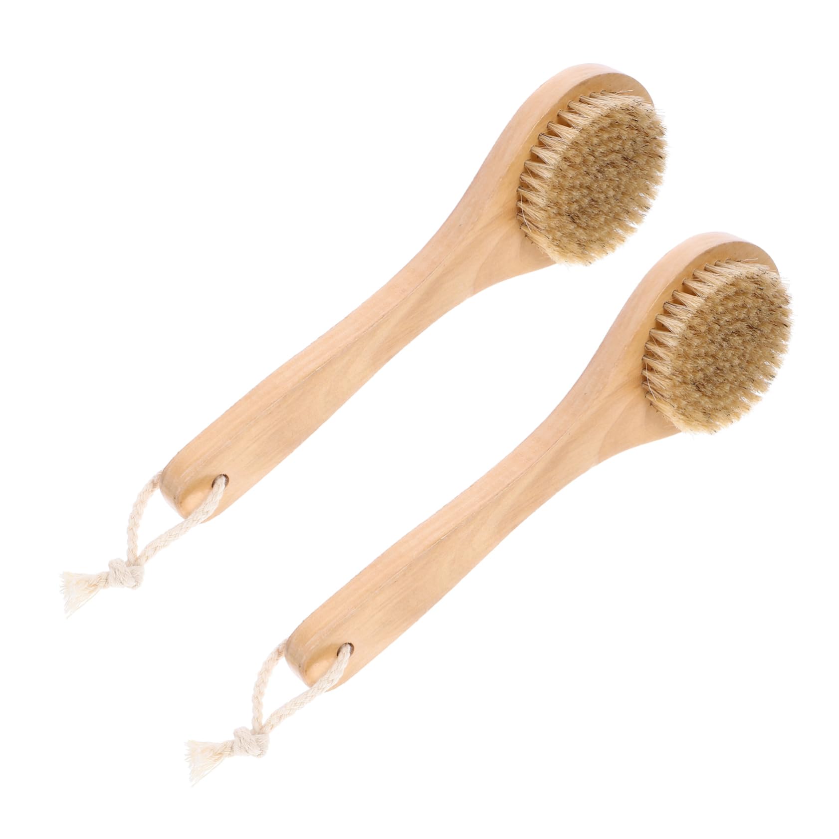 Ipetboom 2Pcs Light Brown Body Cleaning Scrubbers Durable Bath and Shower Brushes for Exfoliation Design Premium Bristles for Comfortable Use