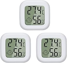 Pairier Pack of 3 Mini LCD Digital Thermometer Hygrometer Indoor Thermo-Hygrometer Humidity Meter for Baby Room Living Room Office Fridge