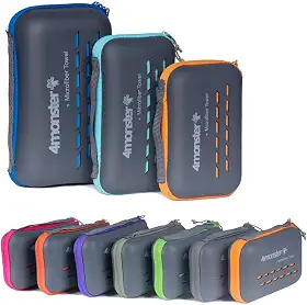 4Monster Toalhas de acampamento super absorventes, toalha de viagem de microfibra de secagem rápida, toalha de ginástica ultra macia compacta para natação, praia, caminhadas, ioga, viagem, mochila