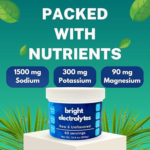 Miniatura 2 de Polvo de electrolitos de hidratación brillante, crudo y natural, sin sabores añadidos, cero azúcar, sal marina, sal rosa del Himalaya, magnesio y