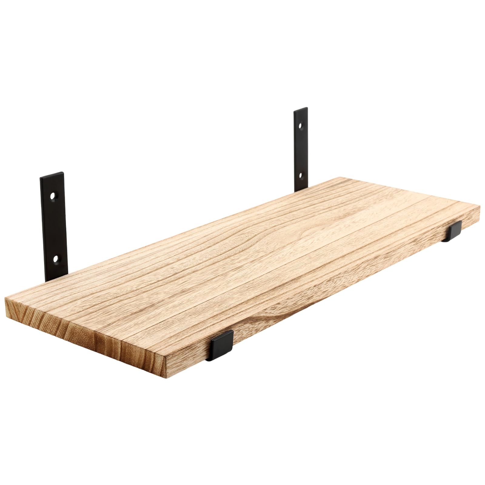 4 sztuki regałów ściennych z drewna, 40 x 15 x 1,5 cm, regały wiszące, montaż na ścianie za pomocą śrub, metalowe regały ścienne do kuchni, łazienki, sypialni