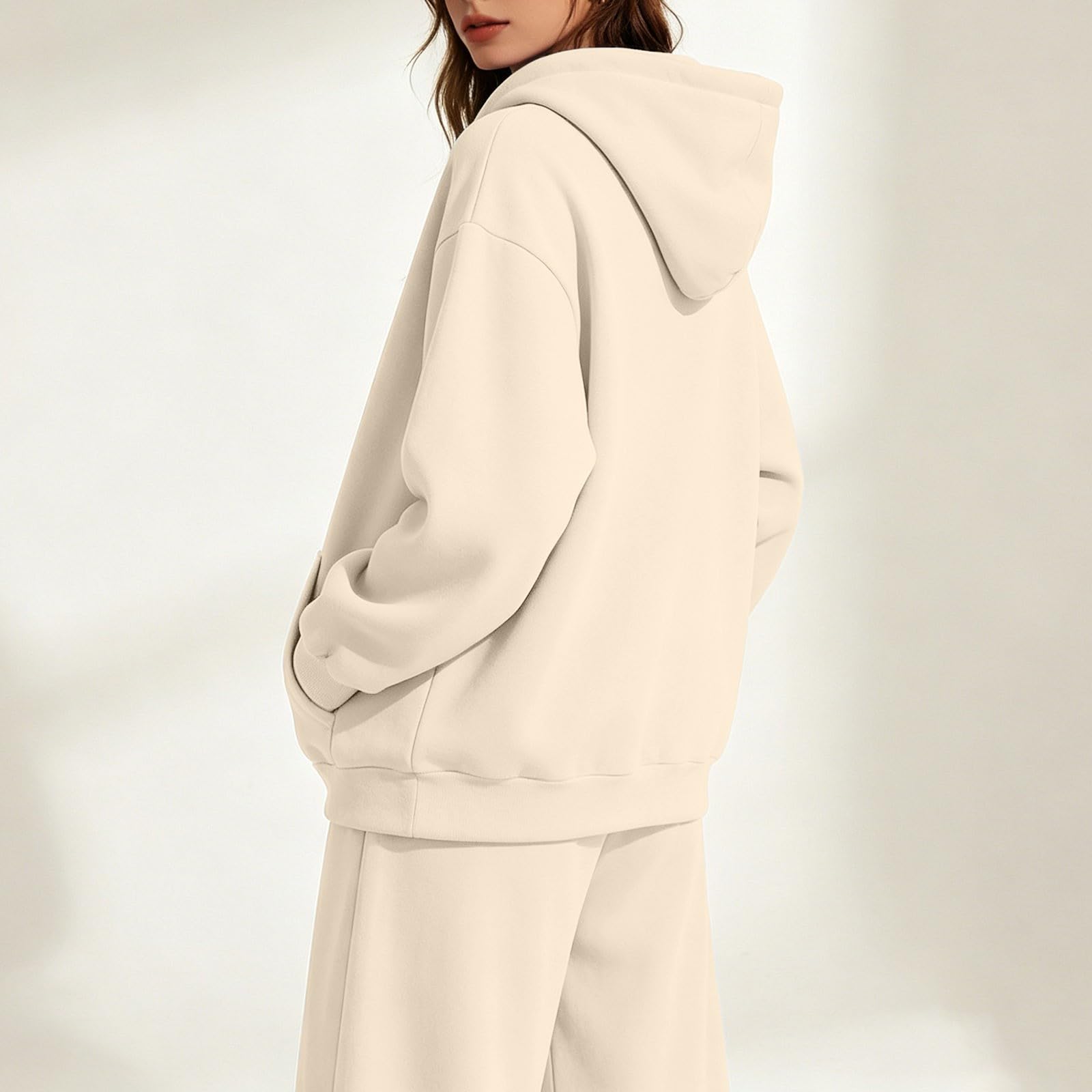 Generico Completo Sportiva Tuta Donna Completi 2 Pezzi Felpa con Cappuccio e Pantaloni Comodo e Traspirante Tute da Ginnastica per Jogging Fitness Casa