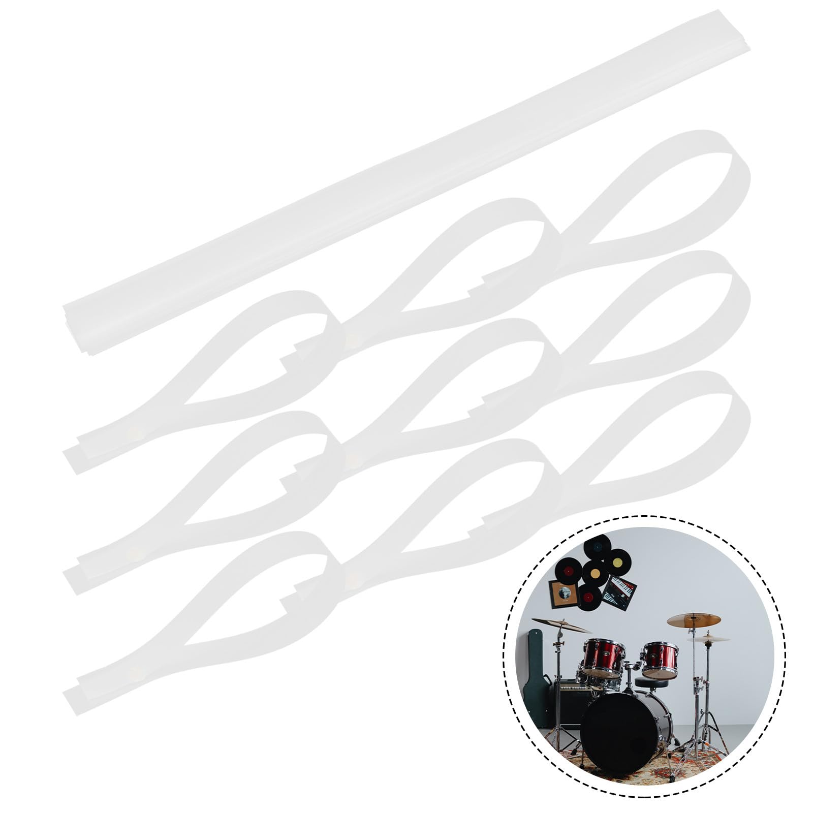 VICASKY 20 Pièces Sangles de Fixation en Pet pour Fil de Caisse Claire, Flexibilité et Fiabilité Supérieures, Accessoires pour Montage de Tambour Blanc