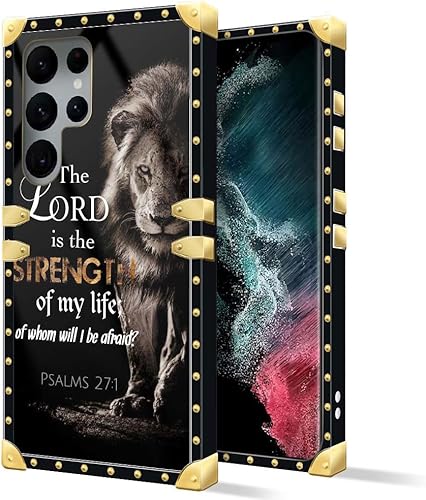 DAIZAG Compatible con Samsung Galaxy S22 Ultra, funda de León de las Escrituras de la Biblia B, elegante y elegante para mujeres y niñas, decoración