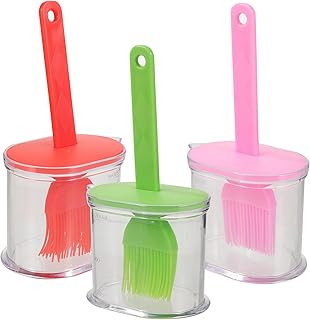 HEALEEP 3 conjuntos de escova de grelha escova de óleo de cozinha escova de óleo ferramenta escova de óleo de cozinha gel de sílica pincel de um corpo escova de óleo escova de óleo escova de óleo escova de óleo garrafa de óleo escova de molho