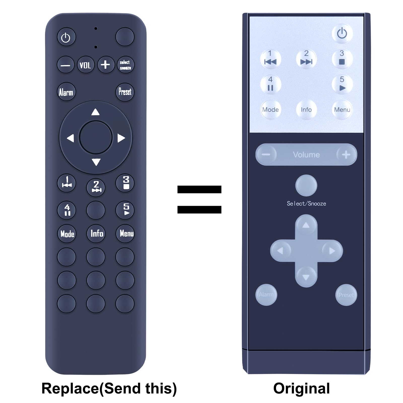 New Remote Control for Roberts Stream 94i DAB Radio, Royal Blue - Image 2