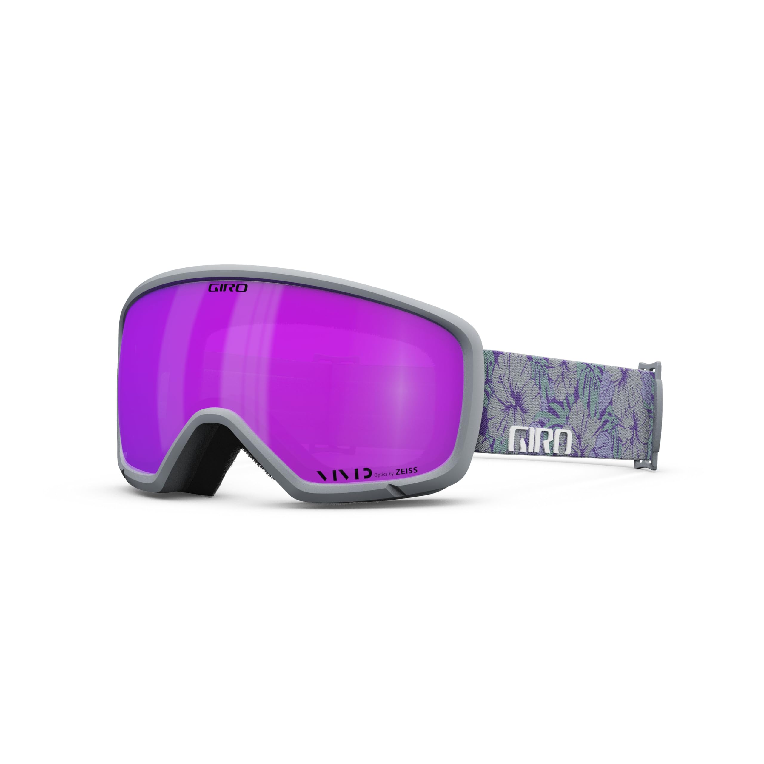 Giro Millie Ski Goggles - Snowboard Goggles For Women & Youth - Botanical Strap With Vivid Lens Grey/Pink
