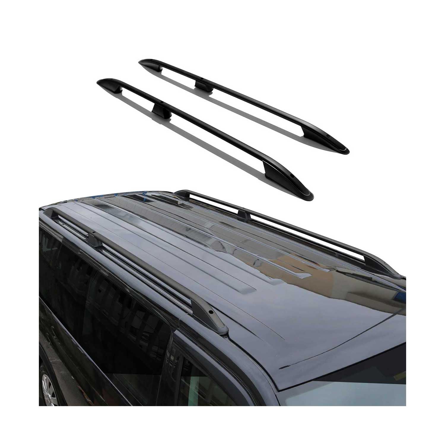 Dachreling Relingträger für Ford Transit Tourneo Custom 2023-2025 Alu Schwarz L1