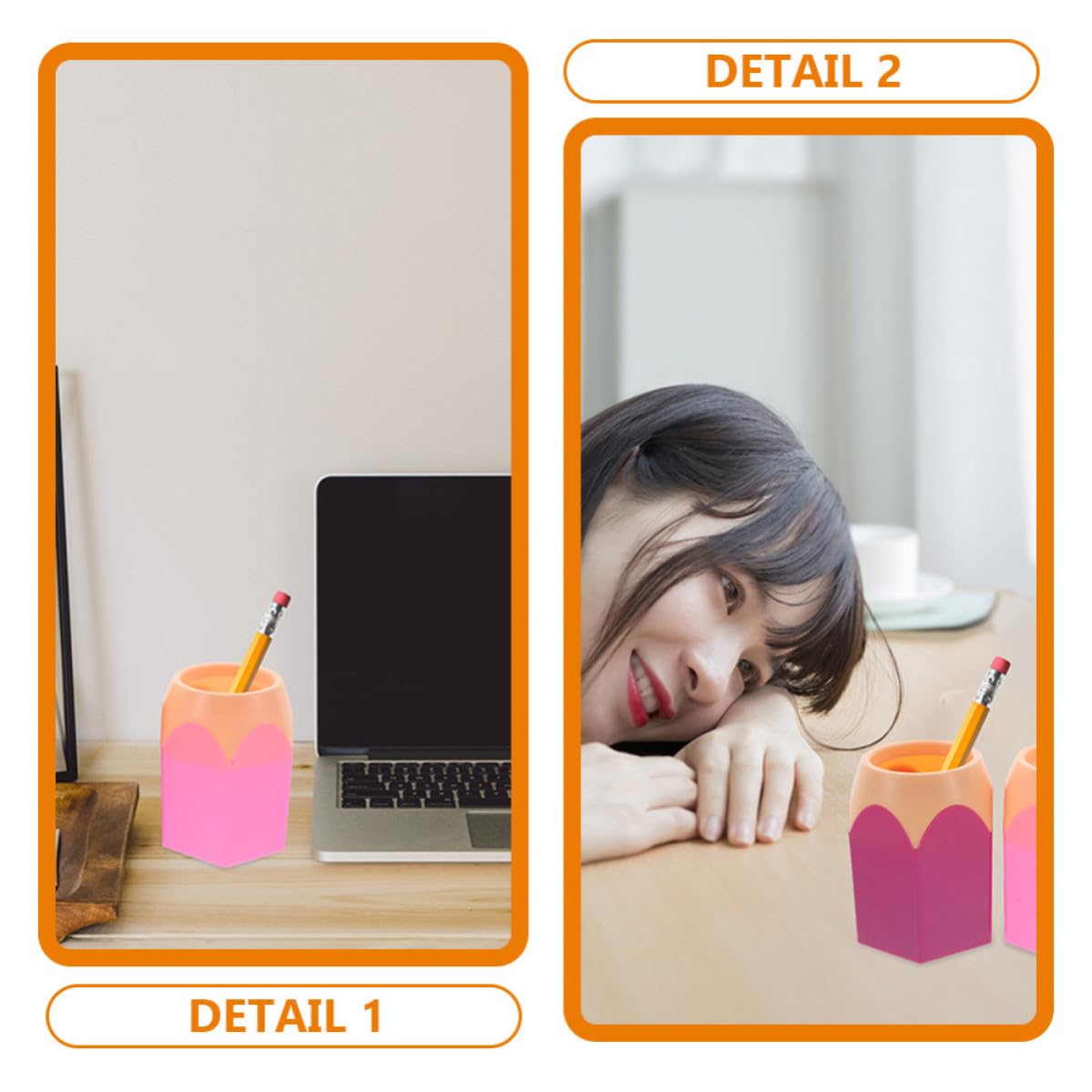 BESPORTBLE 6 Pezzi Portapenne da Scrivania Colorato Design a Punta di Matita, Organizer Multifunzione in Abs, Salvaspazio e Adatto a Studenti per Uso Desktop e Cosmetici Stile Casuale