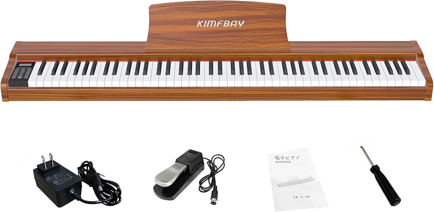 電子ピアノ 88鍵盤 ペダル付き 木製 子供 大人 初心者 持ち運び オレンジ色 電子ピアノ 88鍵盤 ペダル付き 木製 子供 大人 初心者 持ち運び