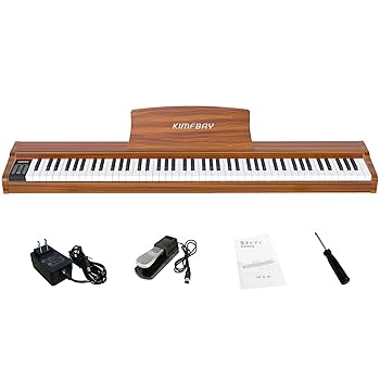Amazon | KIMFBAY 電子ピアノ 88鍵盤 卓上 木製 電子 ピアノ 88