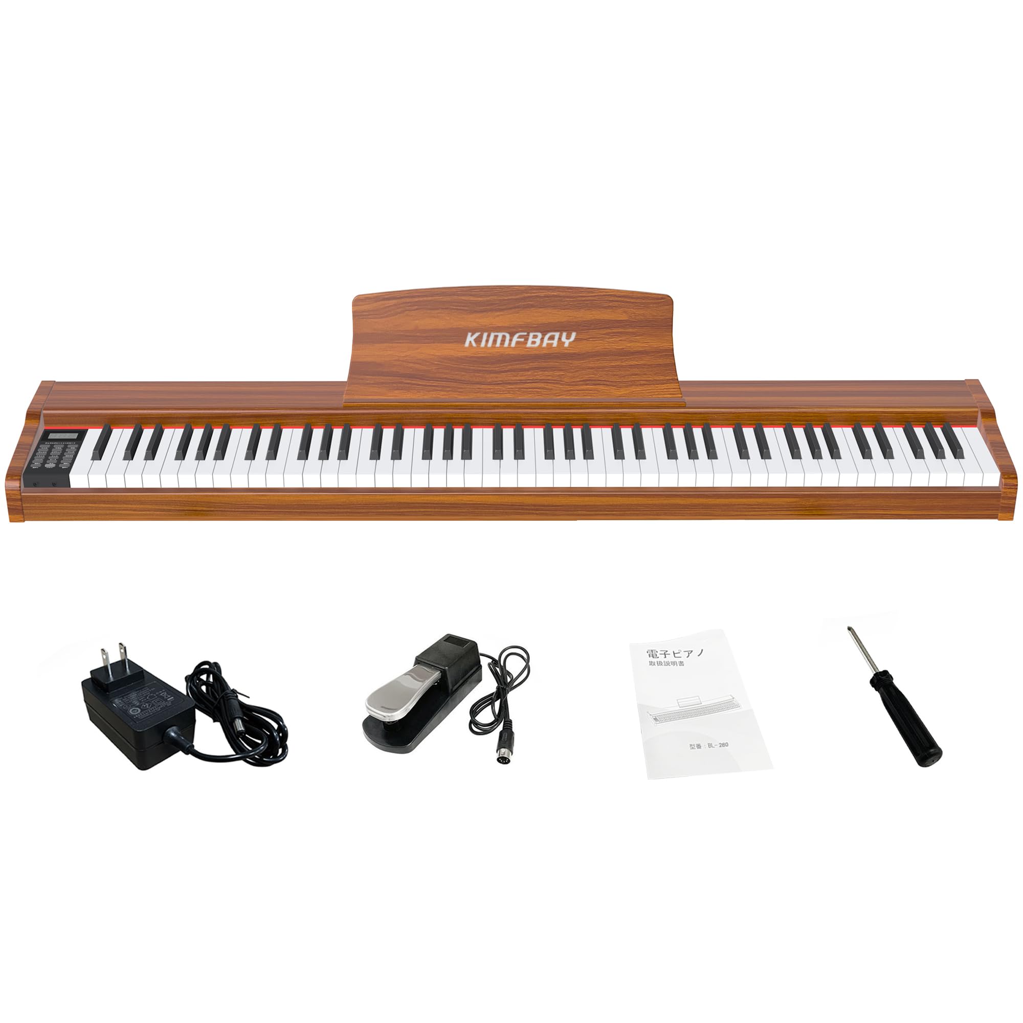 Amazon | KIMFBAY 電子ピアノ 88鍵盤 卓上 木製 電子 ピアノ 88