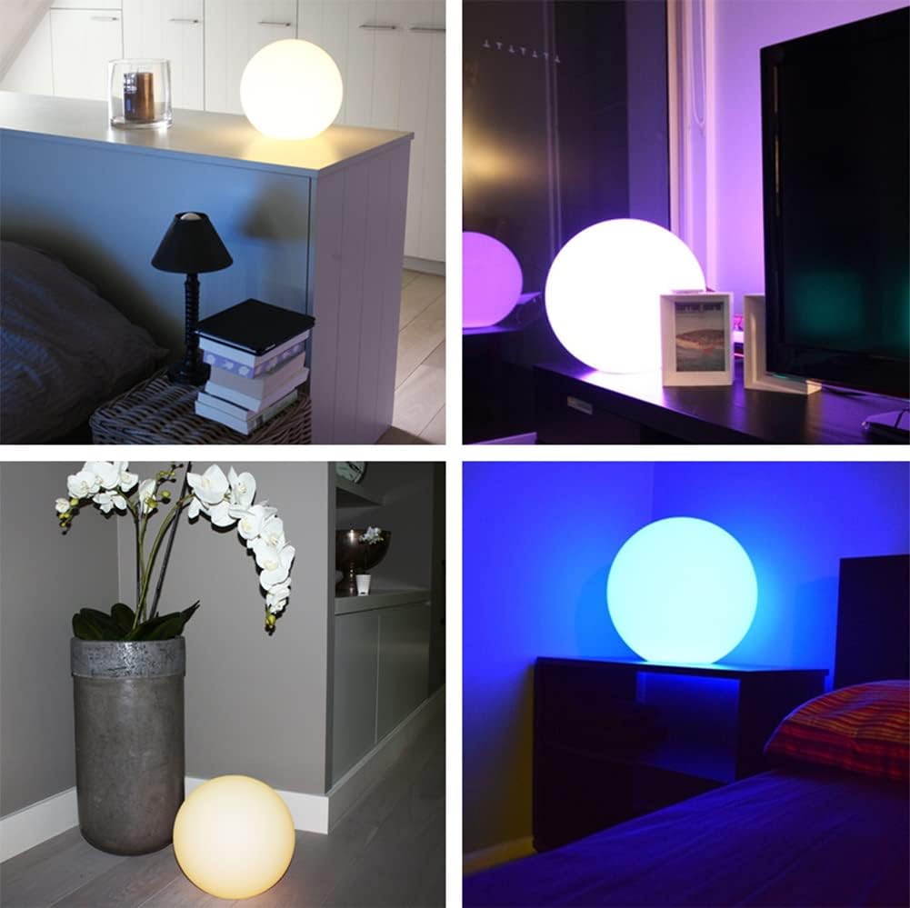Mr.Go 10-inch LED Ball Light, 8-in and 6-in Ball Light Bundle, Remote Control, 16 RGB Colors 4 Modes, Dimmable, Rechargeable, Waterproof, Great as Night Light Mood Lamp Ambient Lighting Decorations