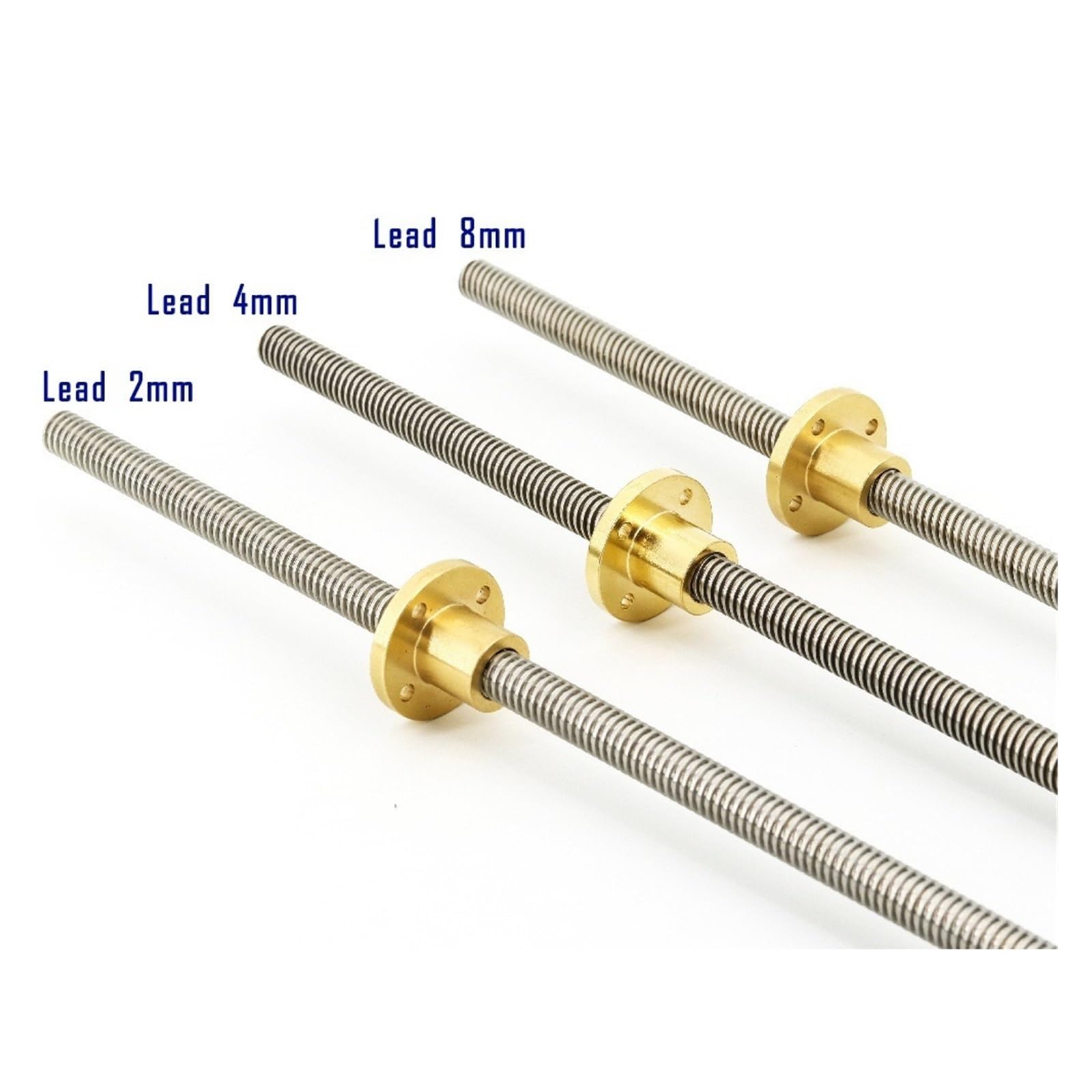 Metal Ball Screw nut T10 Screw Length 300mm Lead 2mm 3mm 4mm 6mm 8mm 10mm 12mm 20mm Trapezoidal Spindle Screw 1pcs with Brass Nut(Pitch 2mm Lead 10mm)