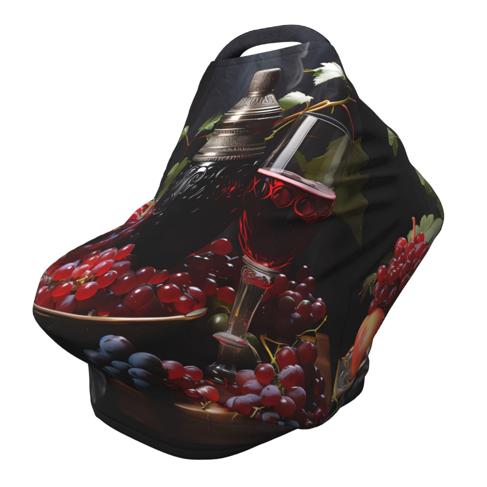 XZDHYZ Grapes and Wine Versatile full-print Stroller Chair Cover/Nursing Cover, specially designed for your baby, Black