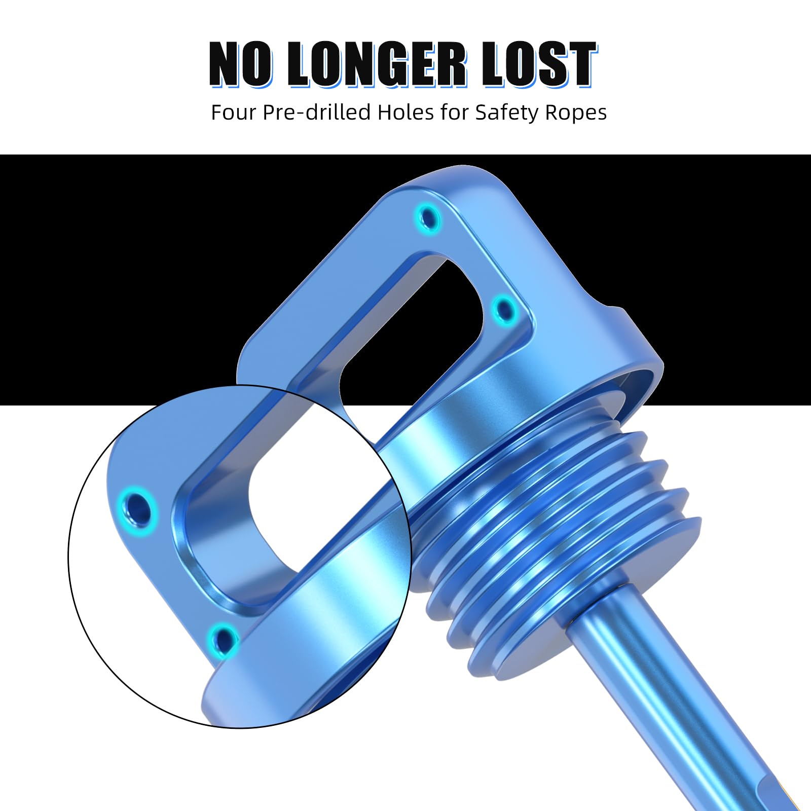 NICECNC Jauge d'huile moteur bleue T6 en aluminium Compatible with Raptor 700 YFM700 YFZ 450 2004-2009, 2012-2013, remplacement pour 5LP-21761-00-00 5LP-21761-00-00 Voir montage